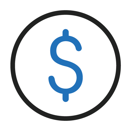 Icon of the dollar sign in a circle